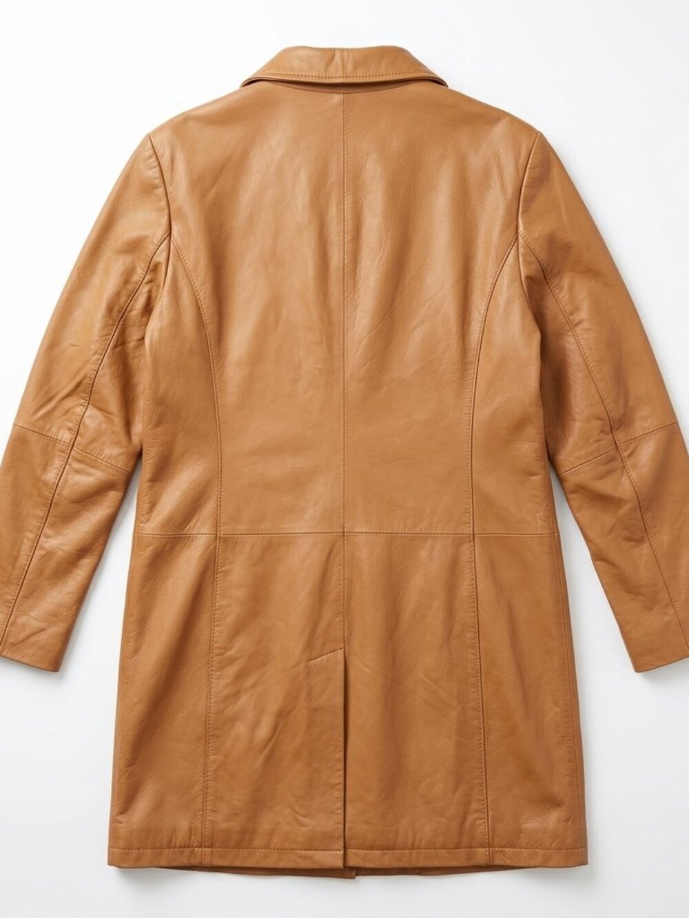 Chadwick's Genuine Leather Caramel Trench Coat - Size 18T - Picture 2 of 7